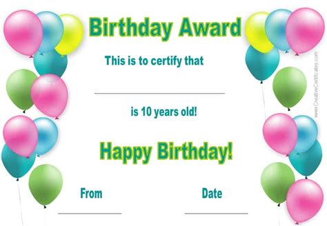 Free Happy Birthday Certificate Template - Customize Online