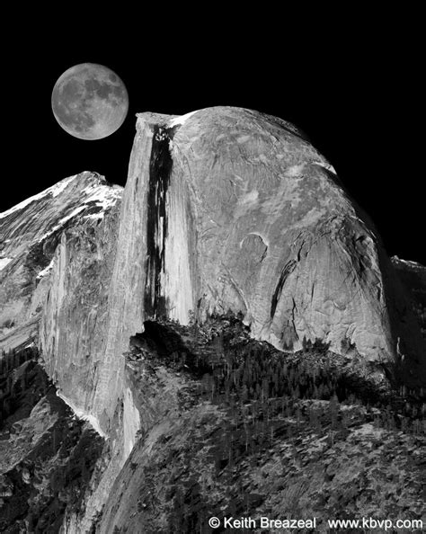 Yosemite Moonrise at Half Dome © Keith Breazeal | Black and white ...