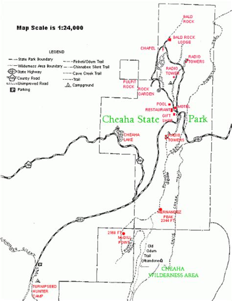 Cheaha State Park Trail Map - Printable Map