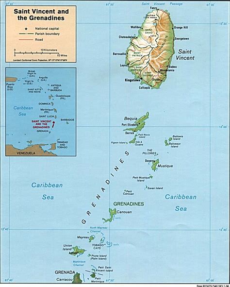 St Vincent Map - saint lucia • mappery