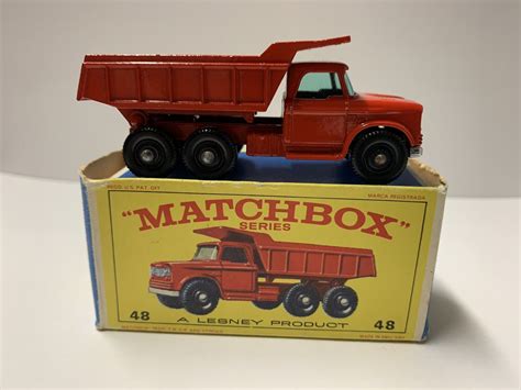 * MATCHBOX VINTAGE RED #48 DODGE DUMPER TRUCK w/ Box *ST | eBay