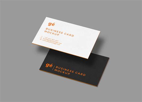 Free Floating Business Cards Mockup (PSD)