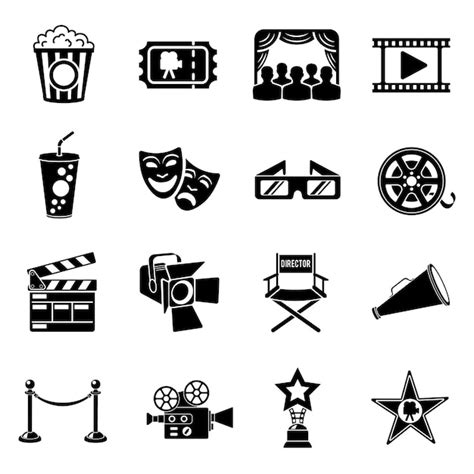 Premium Vector | Cinema and Movie Icons Set