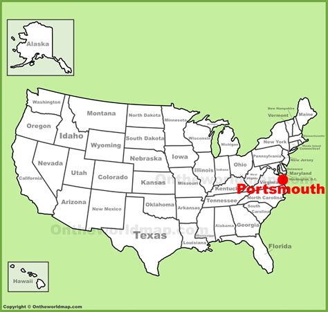 Portsmouth location on the U.S. Map