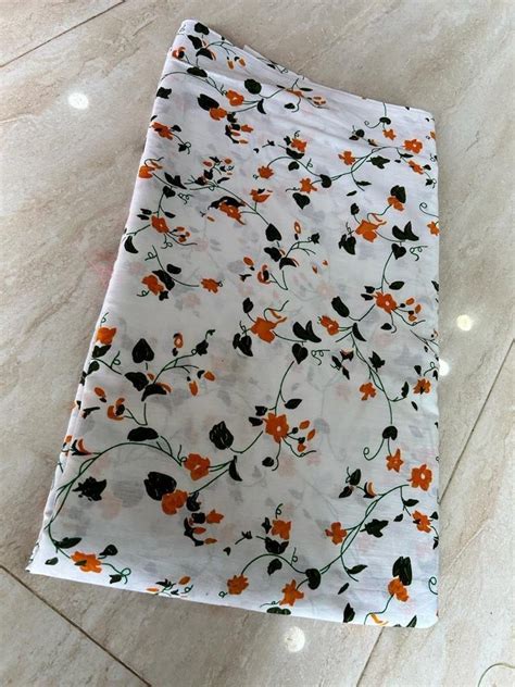 White Printed Cotton Fabric at Rs 70/meter | Printed Cotton Fabric in ...