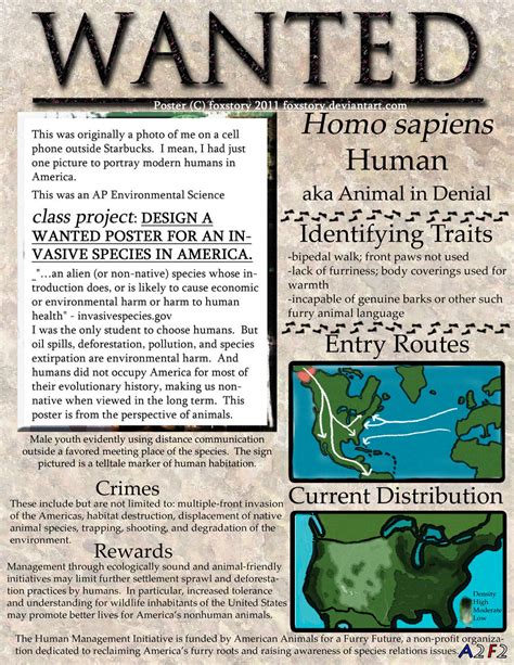 Invasive Species Wanted Poster by foxstory on DeviantArt