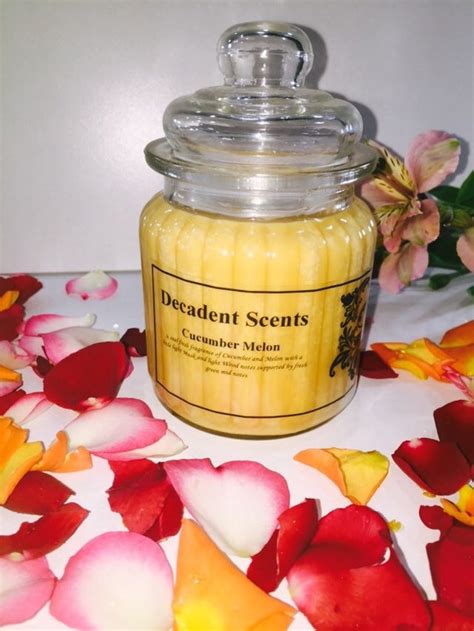 Cucumber Melon Scented Soy Candle by DecadentScents on Etsy