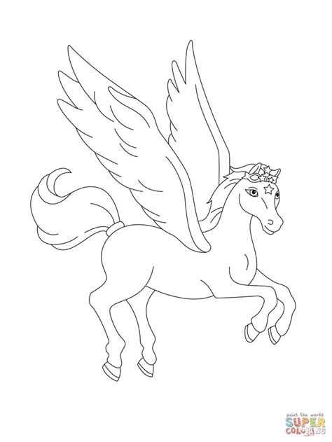 Pegasus Flying coloring page | Free Printable Coloring Pages | Unicorn ...