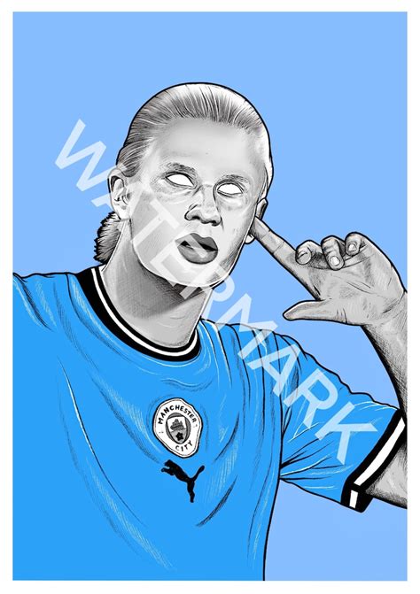 Erling Haaland Manchester City A4 Art Print - Etsy Singapore