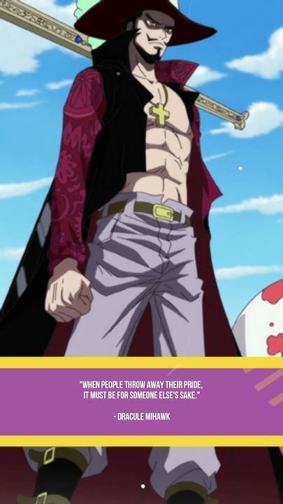 Dracule Mihawk inspirational quotes about life from One Piece #shorts # ...