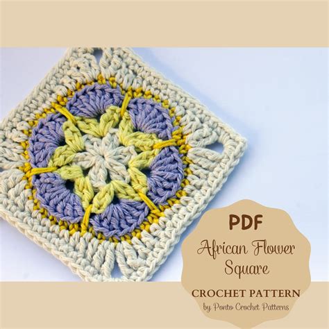 African Flower Square Crochet Pattern PDF Pattern Motif for - Etsy Canada