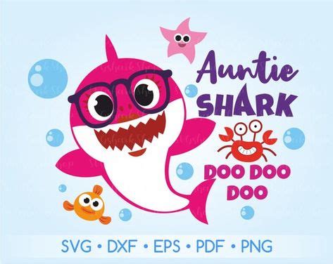 Auntie Shark SVG File, Auntie Shark printable, Auntie Shark dxf SVG eps ...