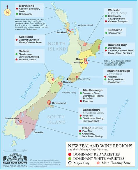 New Zealand Wine Regions & their Major Grape Varieties | Nicks Wine ...