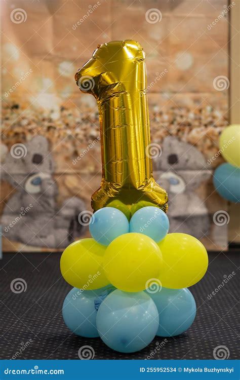 Number 1 on Birthday Balloons Stock Photo - Image of celebrate, pink ...