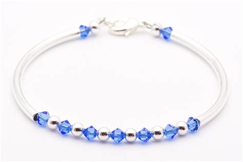 Sapphire Swarovski September Birthstone Bracelet - Black Brook Shop