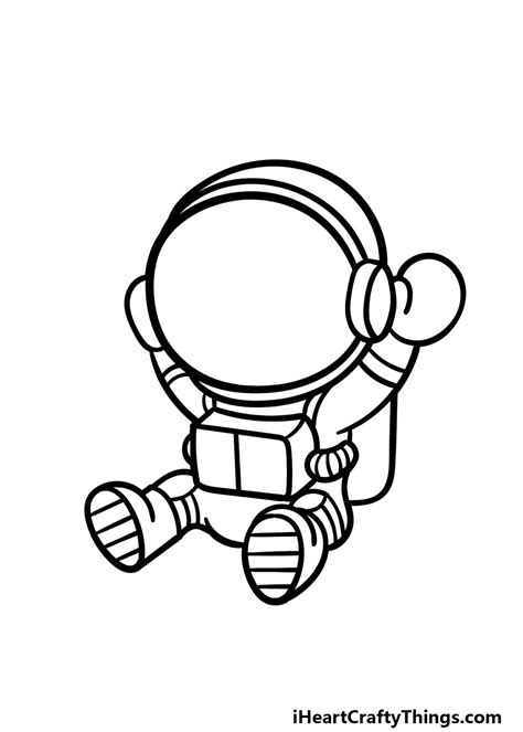 Cartoon Astronaut Drawing - How To Draw A Cartoon Astronaut Step By Step!