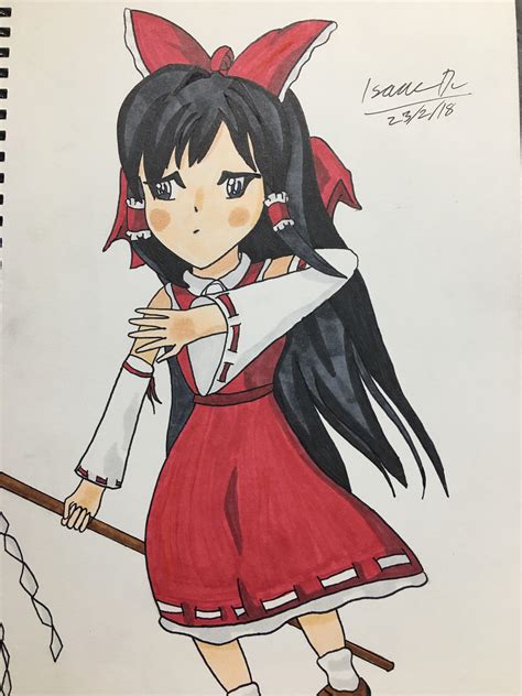 First Touhou fan art of Reimu : r/touhou