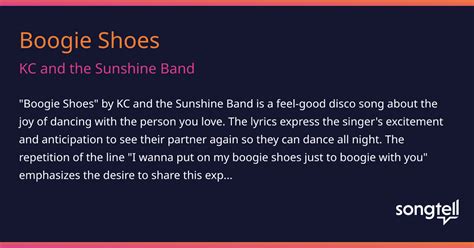 Meaning of Boogie Shoes by KC and the Sunshine Band