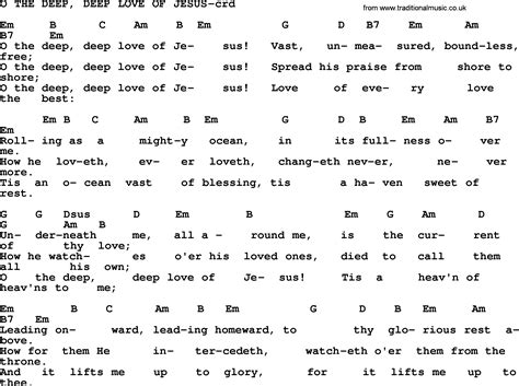 Top 500 Hymn: O The Deep, Deep Love Of Jesus - lyrics, chords and PDF