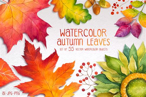 Watercolor autumn leaves :: Behance