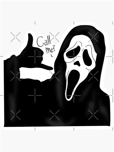 "Call me? Ghostface" Sticker for Sale by iSpwinklez | Redbubble