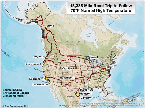 Brian B's Climate Blog: 70°F Road Trip