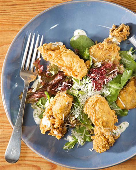 Greens with Fried Oysters and Buttermilk Dressing Recipe & Video ...