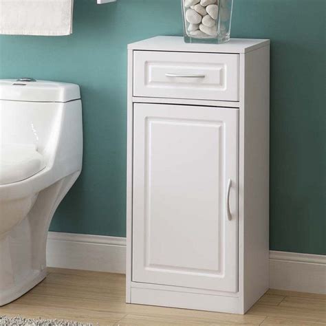 4D Concepts White Bathroom Base Cabinet with One Door | Bathroom floor ...