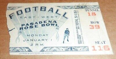 1945 USC v TENNESSEE ROSE BOWL GAME TICKET STUB FOOTBALL TROJANS ...