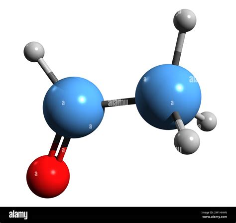 3D image of Acetaldehyde skeletal formula - molecular chemical ...