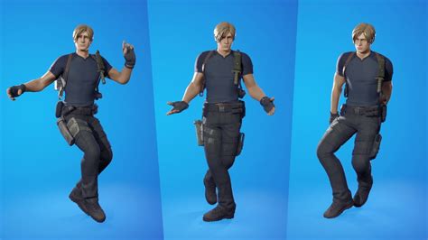 Leon S. Kennedy Skin Showcase with Emotes and Dances | Fortnite Battle ...