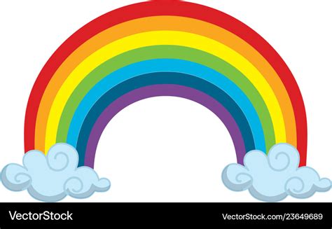 Rainbow and clouds cartoon Royalty Free Vector Image