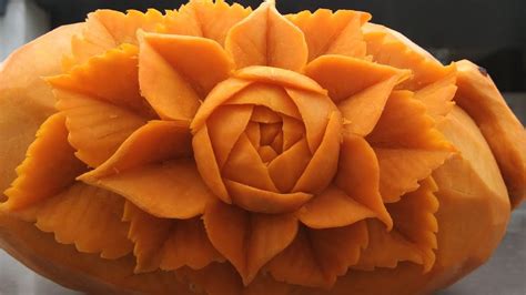 HOW TO CARVING FLOWER IN SQUASH / KALABASA - YouTube