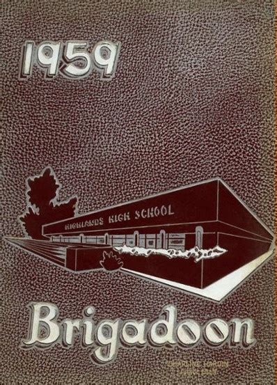 The cover of the 1959 "Brigadoon" yearbook of Highlands High School in ...