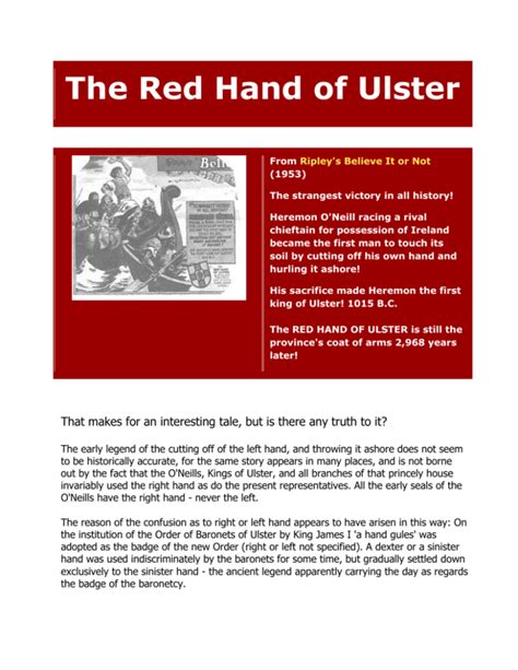 The Red Hand of Ulster