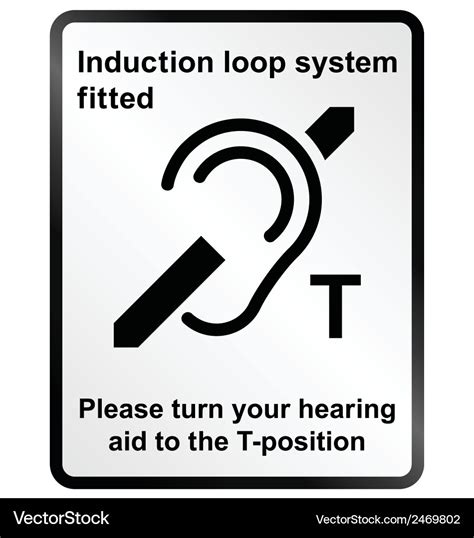 Induction loop facility information sign Vector Image