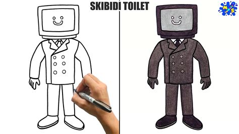 TV Man Drawing || How to Draw TV Man from Skibidi Toilet || Very Easy ...