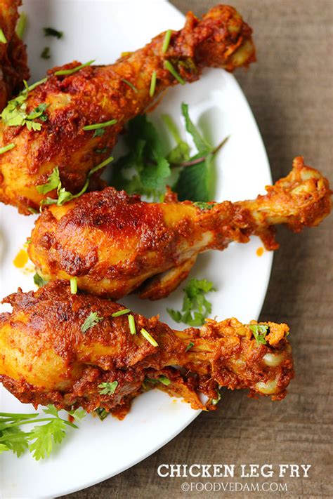 Chicken leg fry - spicy leg piece fry recipe - Foodvedam