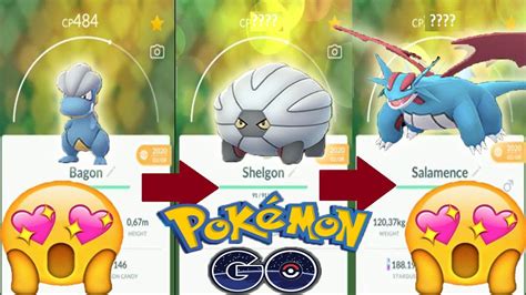 BAGON evolution into SHELGON and into SALAMENCE in Pokemon GO !!! - YouTube