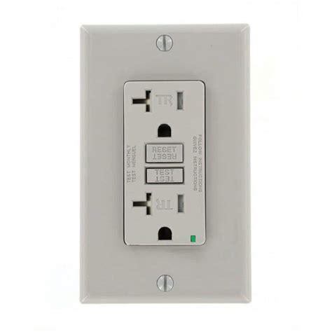 Leviton 20 Amp SmartlockPro Tamper Resistant GFCI Outlet, Gray 103 ...