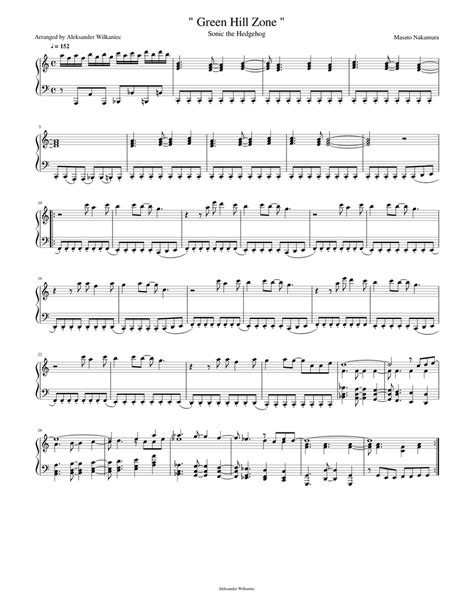 " Green Hill Zone " Sheet music for Piano (Solo) | Musescore.com