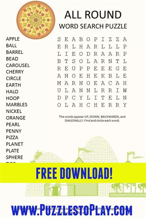 Round Word Search Puzzle | Word search puzzle, Free word search puzzles ...