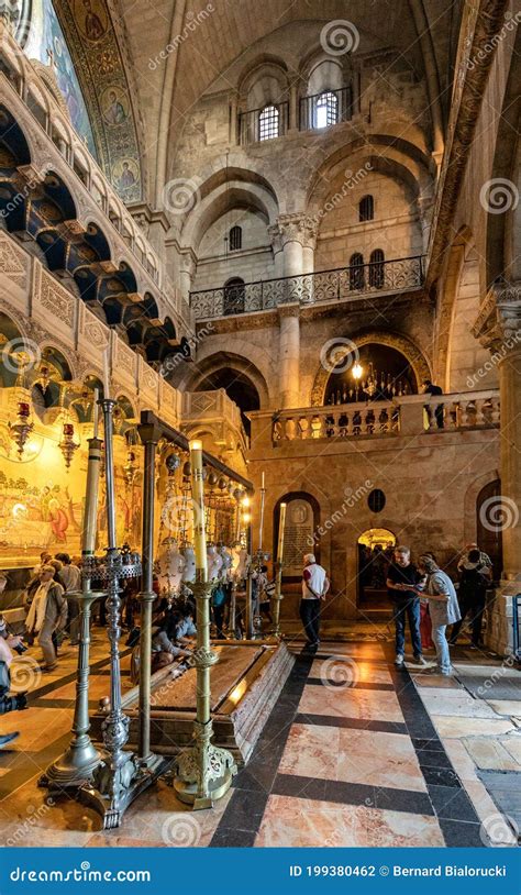 Church Of The Holy Sepulchre Interior, Main Entrance Hall With Stone Of ...