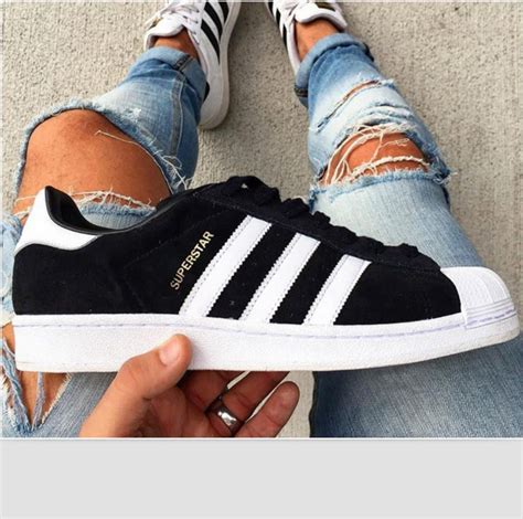 "Adidas" Fashion Shell-toe Flats Sneakers Sport Shoes Black white from ...