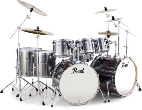 Pearl Export Double Bass 8-Piece Drum Set Jet Black ...