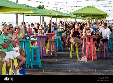 Florida keys key west sunset pier restaurant hi-res stock photography ...