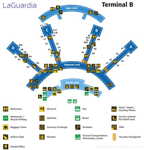 LaGuardia Airport Terminal B Map - Ontheworldmap.com