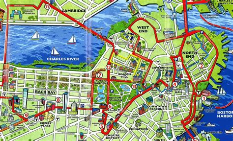 Boston tourist map - Tourist map of Boston (United States of America)