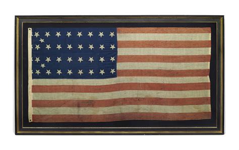 A RARE AMERICAN CIVIL WAR FLAG WITH THIRTY-FOUR STARS , PROBABLY MADE ...