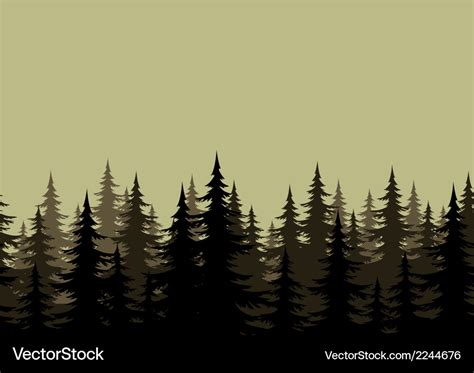 Seamless landscape forest silhouettes Royalty Free Vector